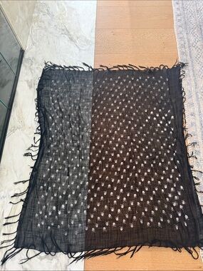 Black Sheer Skull-Print Women’s Scarf